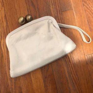 Trina Turk White Leather Clutch